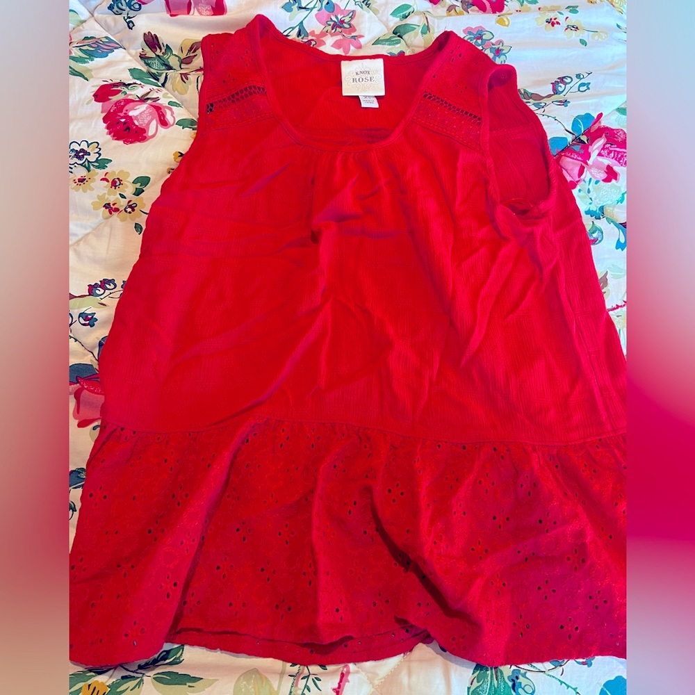 Knox Rose Target Red Peplum sleeveless Top